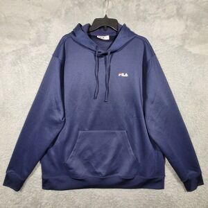 FILA Mens XXL‎ Hoodie Pullover Sweatshirt Blue Long Sleeve Casual Activewear